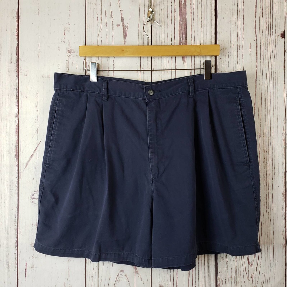 Charter Club Club Room Mens Shorts Size 40 Pleat Front Cotton Blue
